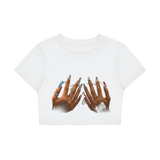"Im Just a Girl" White Crop tee