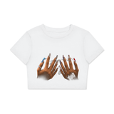 "Im Just a Girl" White Crop tee